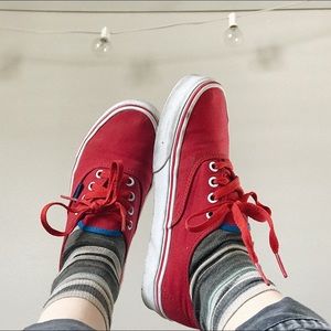 Red Vans Authentic Sneaker